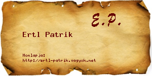 Ertl Patrik névjegykártya